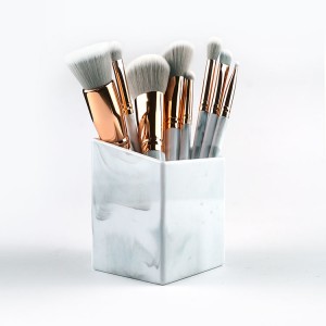 New Customize Jade Green Makeup Brush Kit 11Pcs Premium Vegan Hair Powder Blush Eyeshadow Brush Set