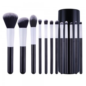 New Arrival Complete Beauty Tool 12Pcs Cruelty Free Powder Kabuki Eyeshadow Lip Makeup Brush Set with Holder