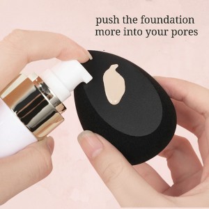 New Quality Latex Free Black Leather Beauty Sponge Egg Multifunctional Dual Two Use Makeup Blender Cosmetic Puff