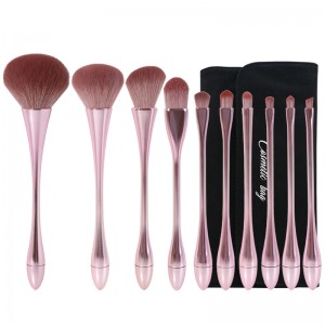Small Waist Makeup Brush Set 10pcs Elegant Purple Powder Blush Eyeshadow Lip Cosmetic Brushes