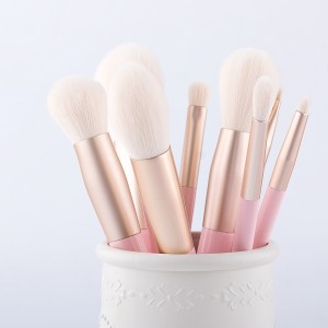 Customize Premium Bionic Wool Makeup Brush Set 10PCS Pink Foundation Eye Shadow Lash Cosmetic Brushes
