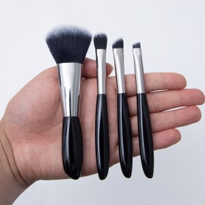 Customize Portable Mini Travel Makeup Brush Set 4Pcs Facial Eyeshadow Makeup Brushes with Beauty Case