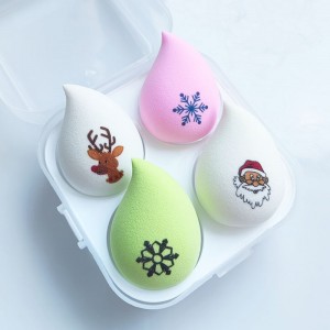 New Hot Christmas Tree Makeup Sponge Non-Latex Shaped Ball Gift Snowman Cosmetics Puff  Christmas Hat Beauty Egg