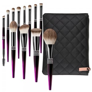 Customize New Luxury Bling Rhinestones Make up Brush Set 12Pcs Glitter Crystal Beauty Tools with Bag