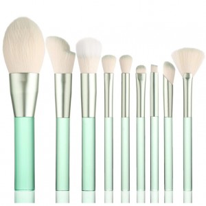 New Arrival Portable Makeup Brush Set 9Pcs Plastic Handle Beauty Tools with Cosmetic Case