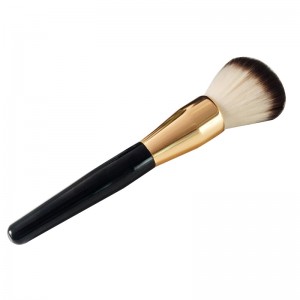 Custom logo Premium quality black make up brush set with gold ferrule