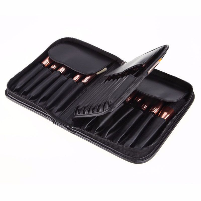 black makeup brush set