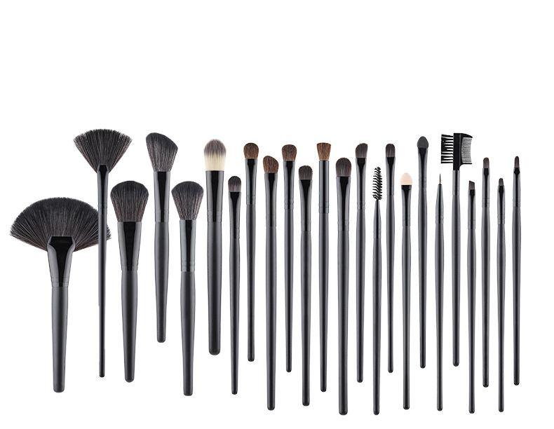 black makeup brush set