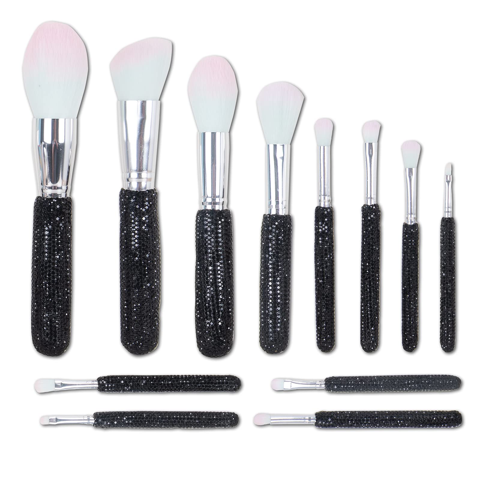 black makeup brush set