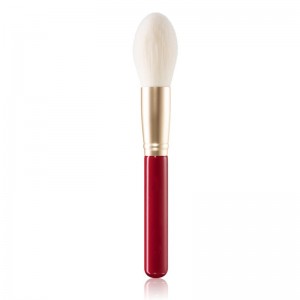 Custom logo High quality Red handle Vegan Face makeup brush set with brush bag