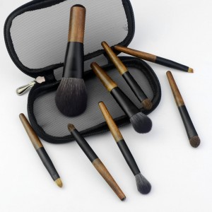 Pro 8Pcs Animal Hair Makeup Brush Sets Foundation Powder Eye Treval Mini Makeup Brushes with Pouch
