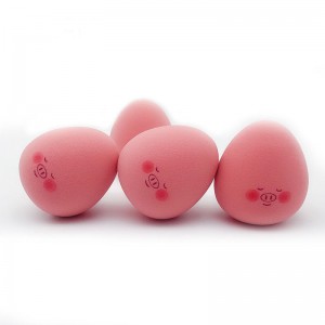 Wholesale Lovely Pig Pattern Makeup Sponge Private Label Latex Free Foundation Blending Sponges