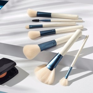 11pcs Luxury white makeup brush set with imitation goat hair