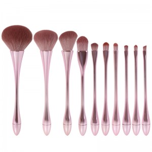 Small Waist Makeup Brush Set 10pcs Elegant Purple Powder Blush Eyeshadow Lip Cosmetic Brushes