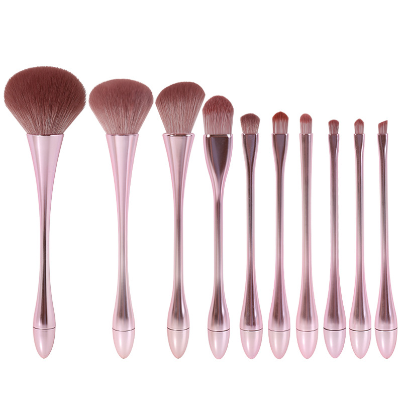 Small Waist Makeup Brush Set 10pcs Elegant Purple Powder Blush Eyeshadow Lip Cosmetic Brushes Featured Image