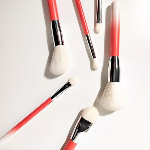 YRSOOPRISA Customize Premium Portable Makeup Brush Kit 6Pcs Pro Vegan Hair Powder Angled Eyeshadow Cosmetic Brush Set