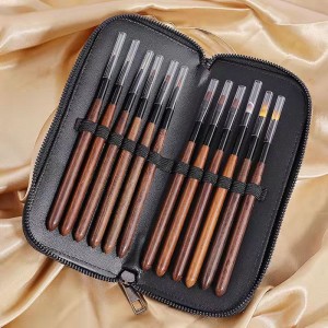 Factory Wholesale Nail Art Pen Brush Quality Vegan Hair Sandalwood Nail Dotting Liner Brush Tools Kit