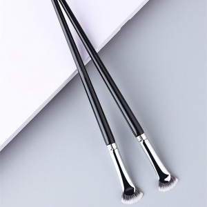 Custom Logo Single Makeup Brushes Eyebrow Black Short Small Lash Mini Mascara Fan Brush Tool