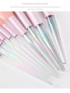 10pcs 3D acrylic handle Travel Makeup Brush Set Synthetic Hair Brush Tools