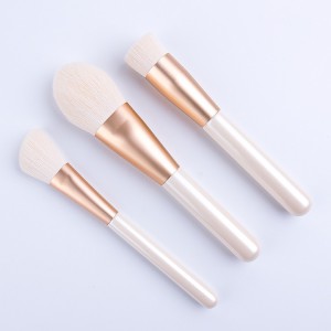 Custom logo 8pcs White Goat imitation hair makeup brushes set