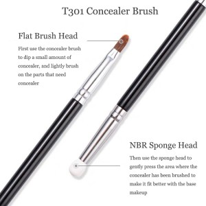 Wholesale Double Ended Flat Concealer Brush Makeup Sponge Soft Synthetic Hair Eyeliner Makeup Brush
