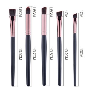 5pcs black vegan hair eye makeup brush set Eye brow eyeliner brushes