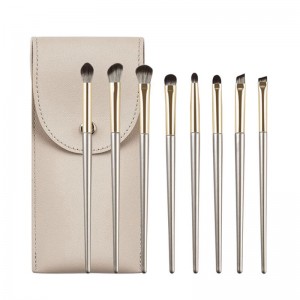 OEM 8PCS Eye Makeup Brush Set Soft Quality Eyeshadow Blending Eyeliner Eyebrow Brush Cosmetics with PU Beauty Bag