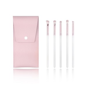 2023 New Trending Eye Makeup Brush Set 5Pcs Professional Blending Eyeshadow Brow Brush Set with Pretty Pouch Bag
