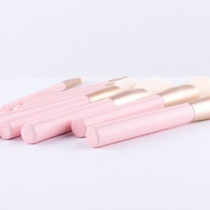 Customize Premium Bionic Wool Makeup Brush Set 10PCS Pink Foundation Eye Shadow Lash Cosmetic Brushes