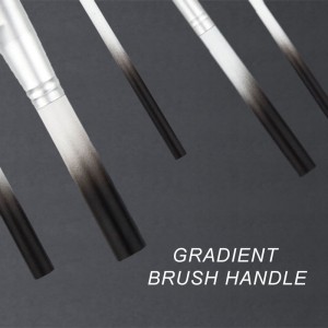 Customize New Black and White Gradient Makeup Brush Set 9Pcs Vegan Synthetic Hair Beauty Tools
