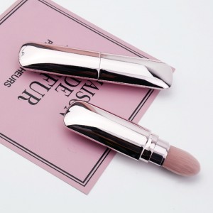 New Quality Retractable Foundation Brush Pink Mini Face Flat Kabuki Brush Makeup Tool