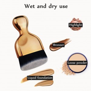 Custom Logo Angled Flat Foundation Brush High Density Face Body Kabuki Makeup Brush