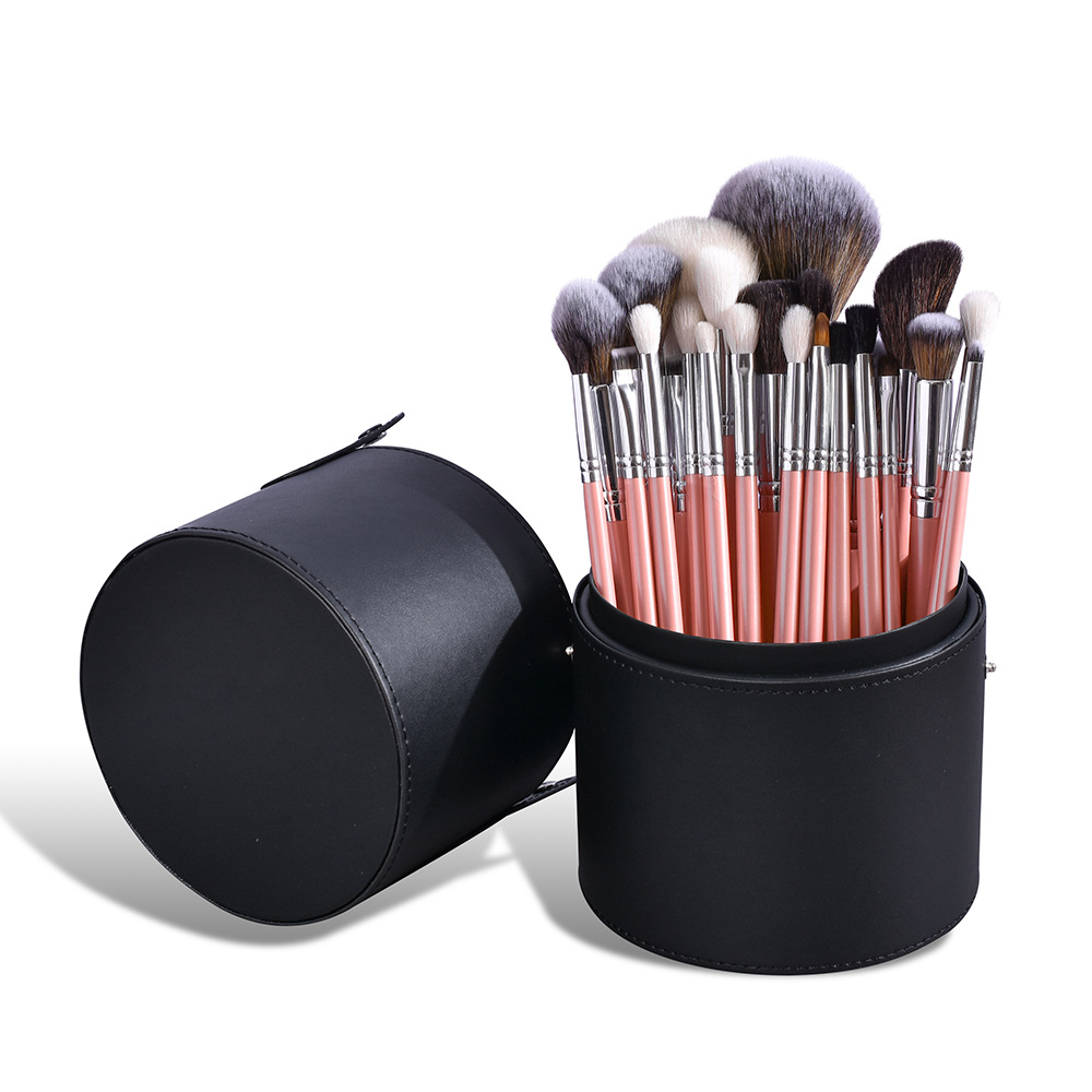 High Quality 26Pcs Professional Pink Foundation Powder Eye Makeup Brush Sets with Makeup Holder Featured Image