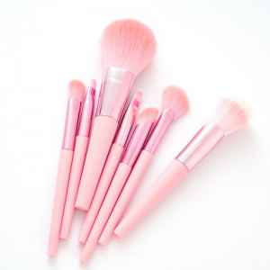 New Custom 9PCS Sweet Pink Make Up Brushes Set Soft Synthetic Hair Powder Kabuki Blush Cosmetic Tools