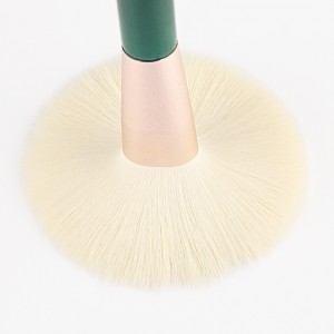 New High Quality 9Pcs Green Makeup Brush Set Soft Vegan Fiber Kabuki Foundation Blending Eyelash Cosmetic Brush Tools