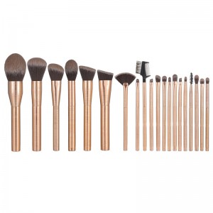 Customize Premium Beauty Tools Private Label 20Pcs Professional Rose Gold Face Eye Lip Makeup Brush Set