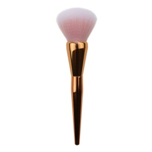 Custom logo Nickle plate metallic look makeup powder brush