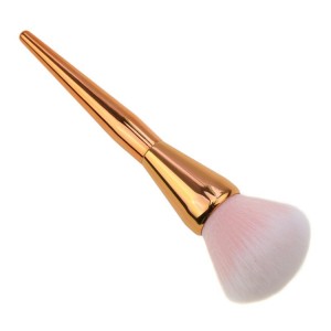 Custom logo Nickle plate metallic look makeup powder brush