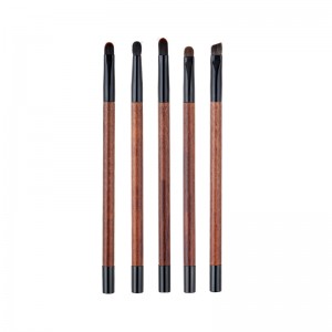Custom logo 5pcs wood handle Eye makeup brushes set