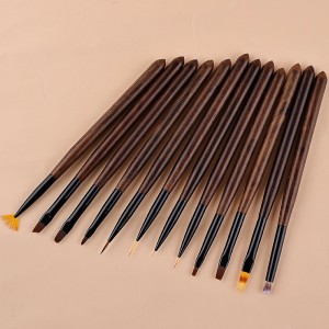 Factory Wholesale Nail Art Pen Brush Quality Vegan Hair Sandalwood Nail Dotting Liner Brush Tools Kit