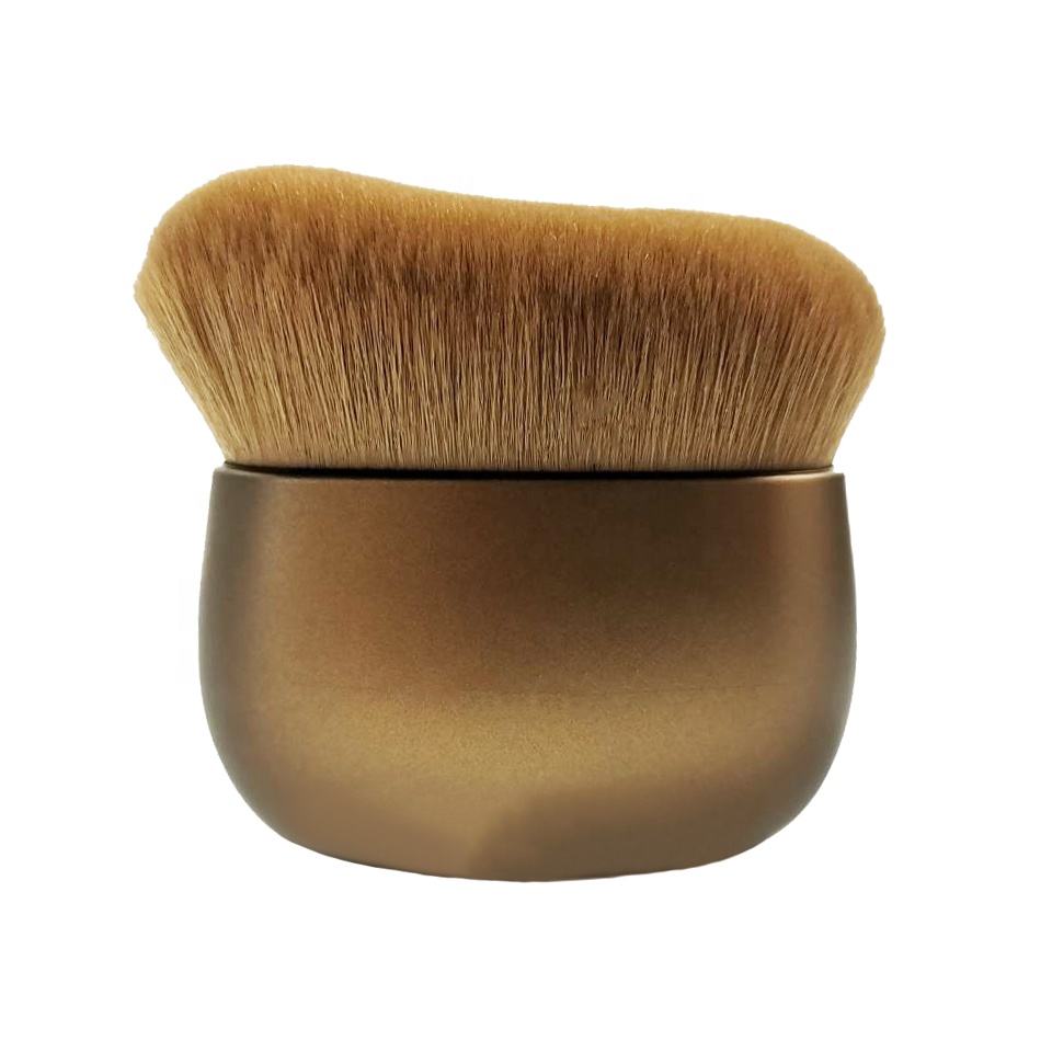 Custom Golden Kabuki Makeup Brush Flat Head Blending Foundation Body Brush Tanning Tool Featured Image