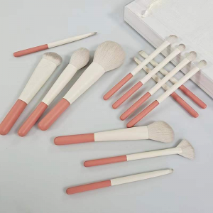 2022 New Makeup Brush Set 13Pcs Long Ferrule Vegan Hair Powder Eyelash Gray Cosmetic Brushes