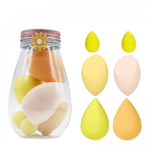 Eco Friendly Small Daisy Bottle Beauty Egg Cosmetic Puff Latex Free Blending Beauty Sponge Set