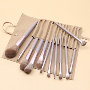 Custom Premium Cosmetic Makeup Brush Set 12PCS Vegan Hair Powder Blending Eye Shader Beauty tools