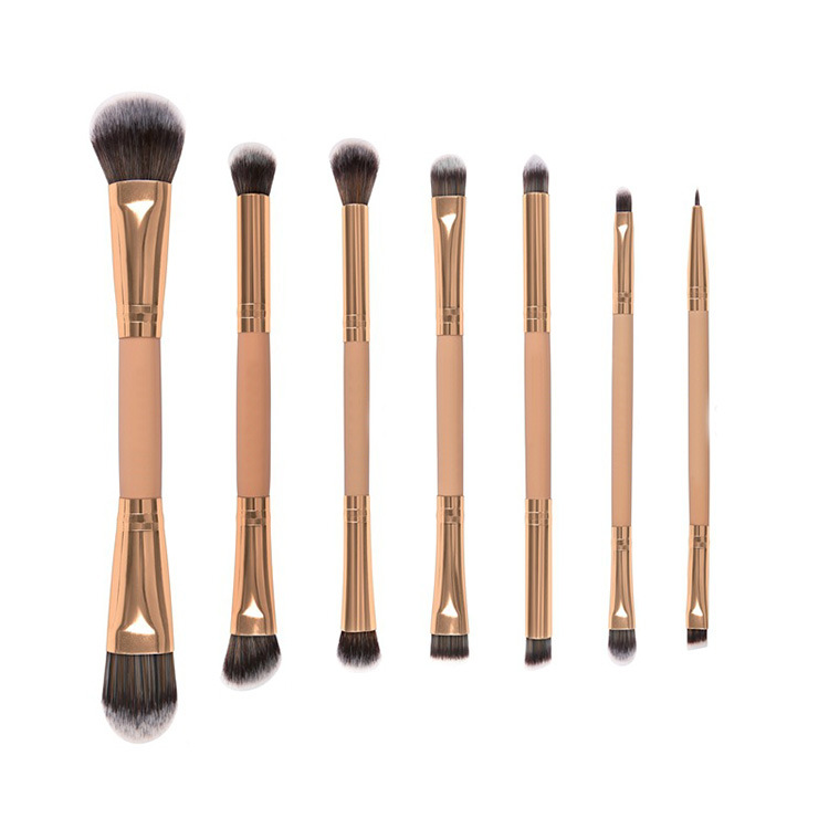 Private Label Dual Ended Makeup Brushes 7PCS Synthetic Hair Double Ended Face Eye Cosmetic Tools Featured Image