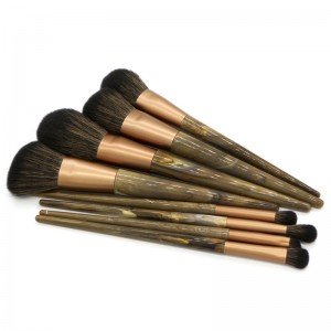 New Custom Logo Marble Makeup Brushes 8Pcs Resin Handle Synthetic Hair Foundation Eyebrow Lashes Beauty Tools