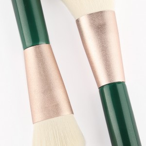New High Quality 9Pcs Green Makeup Brush Set Soft Vegan Fiber Kabuki Foundation Blending Eyelash Cosmetic Brush Tools