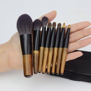 Pro 8Pcs Animal Hair Makeup Brush Sets Foundation Powder Eye Treval Mini Makeup Brushes with Pouch