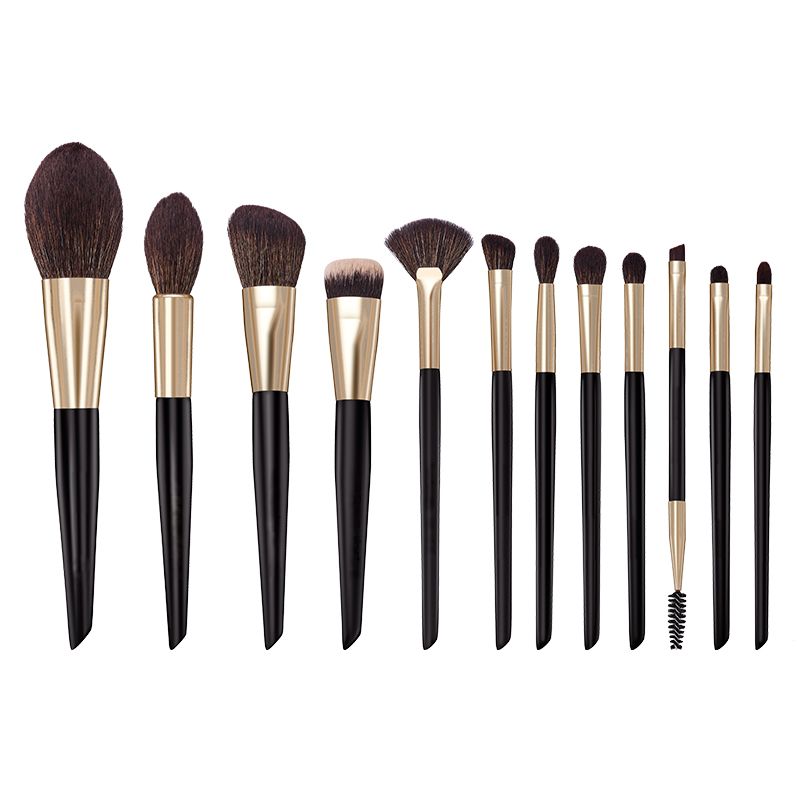 Luxury black high quality Synthetic hair 12pcs Makeup brush set Featured Image