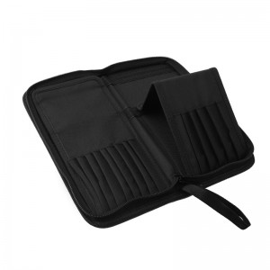 Custom Logo Canvas Travel Professional Makeup Artist Brushes Storage Organizer Bag Standable Cosmetic Case